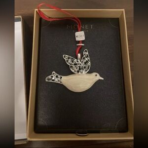 VINTAGE✨MONET‎ Flying Dove  Christmas Ornament